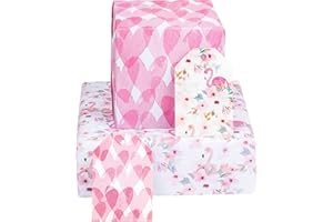 BIOBROWN Pink Wrapping Paper Sweet Heart Flamingo Floral Design for Christmas Valentine's Day Holiday Party Baby Shower Mother's Day Wedding Gift Folded Flat 2 Large Sheets