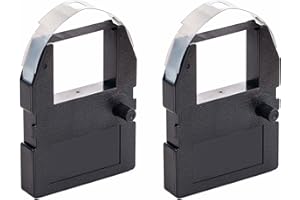 (2 Pack) Ribbon Cartridge for Pyramid 3500, 3700, 4000 Time Clocks, Black Ink, 4000R Compatible Replacement