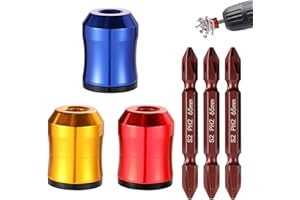 3pcs Screwdriver Head Magnetic Rings & 3pcs PH2 Screwdriver bits, Removable Magnetic Screw Holder for Power Drill Impact Driv
