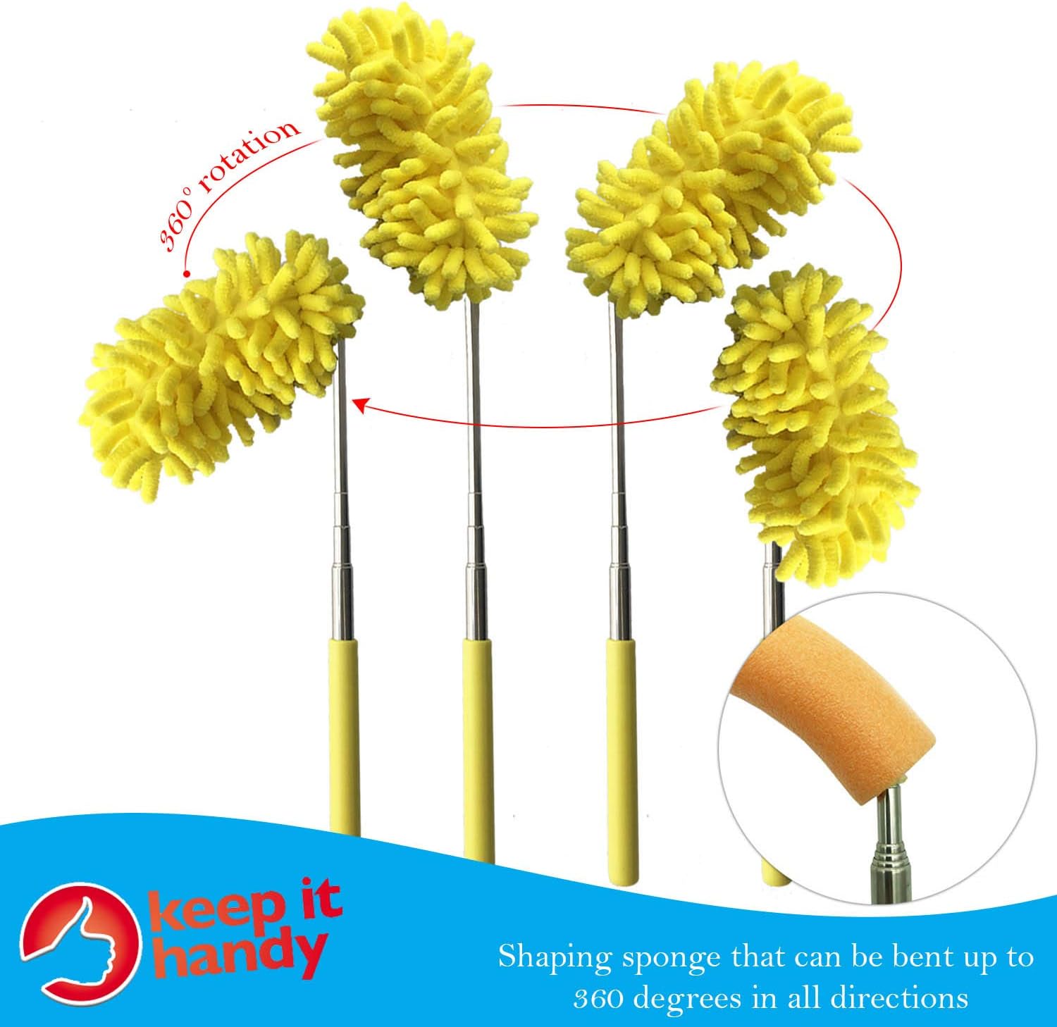 Keep it Handy 3pk Extendable Feather Duster (Packaging and Colours May Vary), Multicolor, 3 Count (Pack of 1) - Image 5