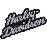 CHROMA 026557 Harley-Davidson Bling H-D Script Vinyl Decal - Black/Silver - 6 x 8 in.