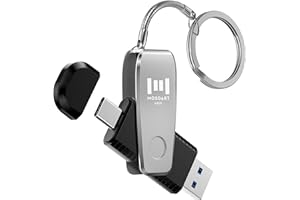 MOSDART 64GB USB3.0 Type C 2 in 1 OTG Flash Drive with Keychain, for iPhone15,16,17, Android Phones, iPad, MacBook, and Lapto