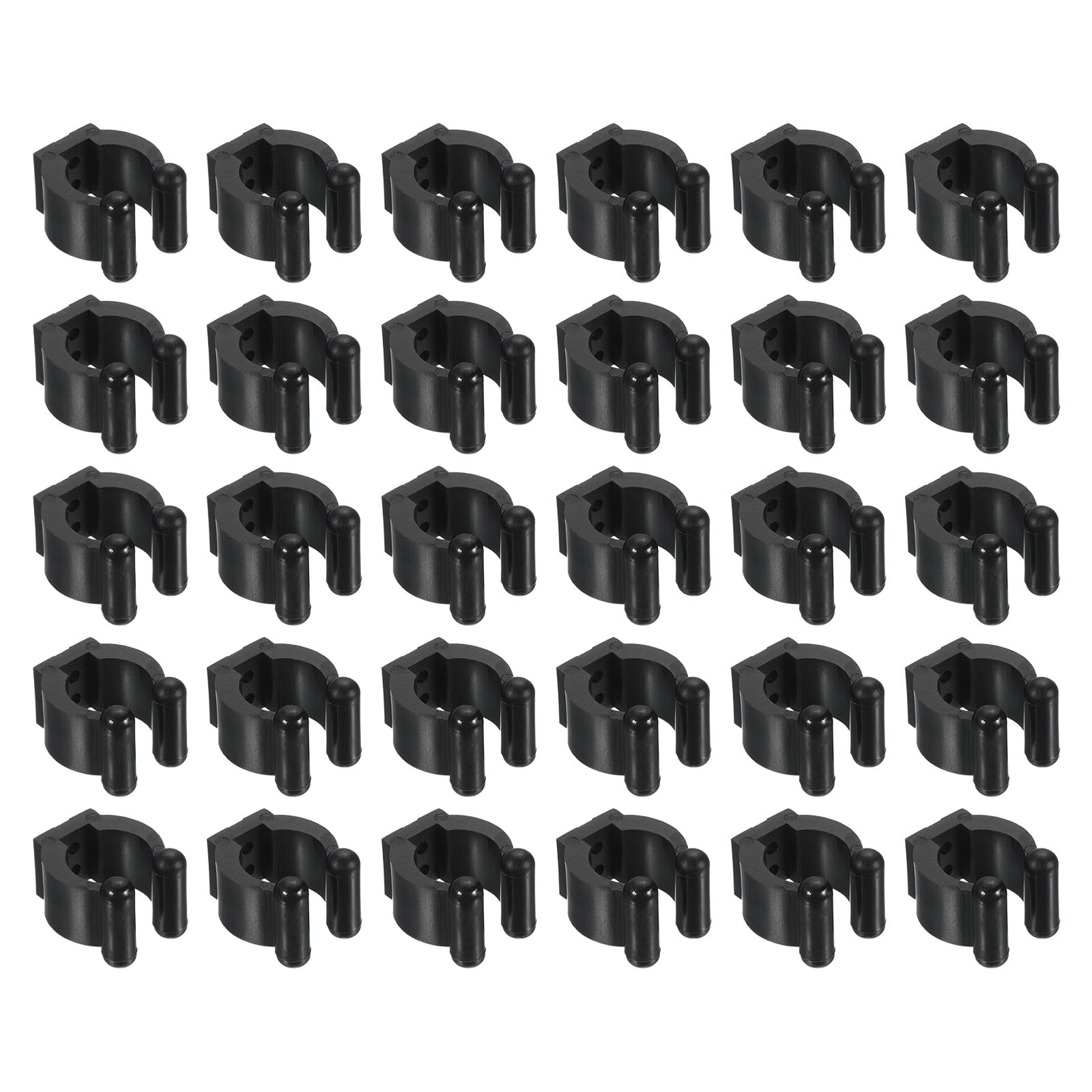 PATIKIL 17mm Dia Billiards Cue Locating Clip Holder, 30 Pack Plastic Snooker Clip for Fishing Rod Pool Cue Rack Storage, Black