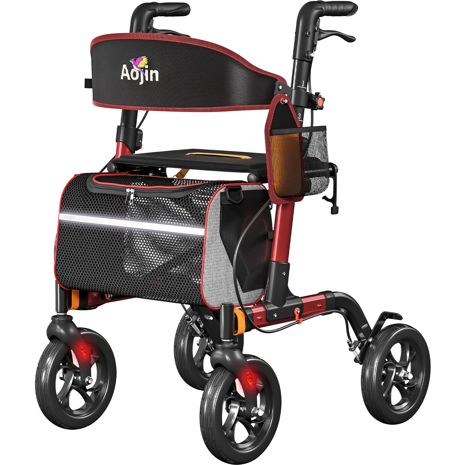 Photo 1 of ***The model may vary****
Walkers for Seniors, Rollator Walker with Seat, 350 lb Weight Capacity, 18" Big Seat, 8" All-Terrain Wheels, 6-Level Adjustable Height, Lightweight Aluminum Frame Rollator Walkers for Seniors (Red)