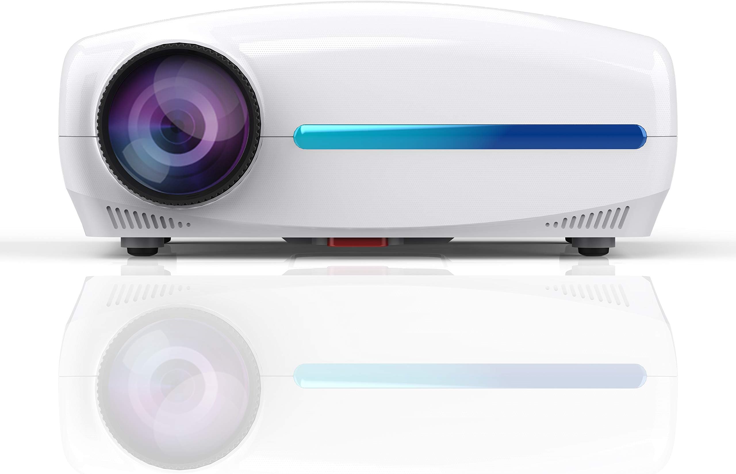 WZATCO S4 Improved Android 9.0 Native 1080P Full HD 4KLED Projector, 5500 Lumens 4D Correction Home Cinema (S4 Upgraded (Android 9.0) White)