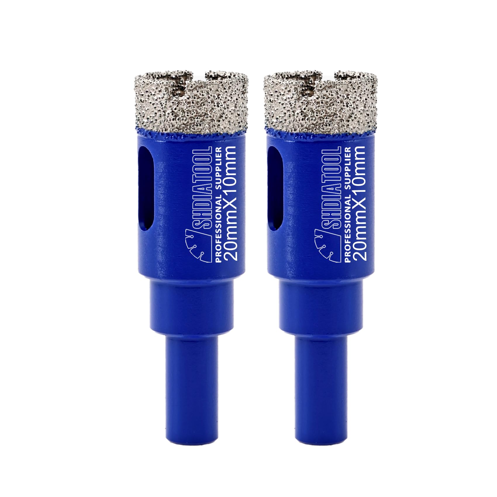 SHDIATOOL Diamond Drill Bits 20mm,Core Bits with Round Shank Hole Saw Cutter for Porcelain Tile Marble Ceramic Granite,Dry Wetting Drilling, 2pcs