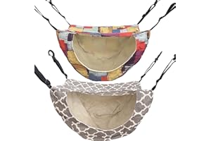 Babyezz 2 Pieces Cat Cage Hammock, Hanging Soft Pet Bed for Kittens, Double Layer Hanging Bed for Small Cats, Easy to Clean, Perfect for Indoor Use. (Colorful+Grey)