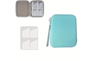 Game Cards Case, Portable Folder with Zipper, Binder Holder with Sleeves, Fits for Game, ID, Business Card (Green)