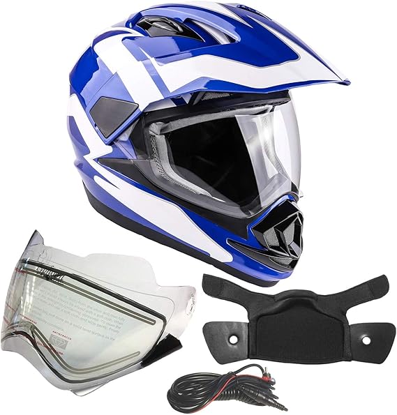 Amazon.com: Typhoon XP14 Dual Sport Snowmobile Helmet with Electric