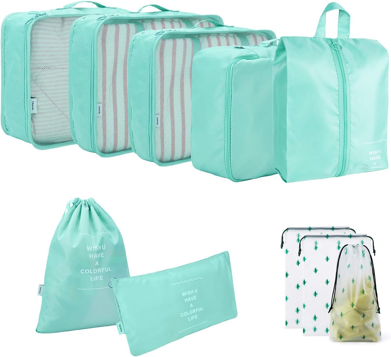 FADISH Packing Cubes,10 Pcs Travel Cubes for suitcases ，High Quality Durable Packing Organizers for Luggage