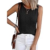 BTFBM Crochet Tops for Women Sleeveless Knit Sweater Vest Tank Top Summer Spring 2026 Cover Ups Beach Vacation Clothes