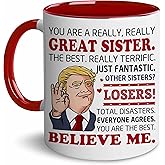 BECHUSKY Valentine Gifts for Sister - Mugs for Sisters - Sister Gifts From Sis, Bro - Sisters Present Ideas - Mugs For Sis, Besties, Close Friend - Valentine, Mothers Day, Birthday Gifts For Sister's