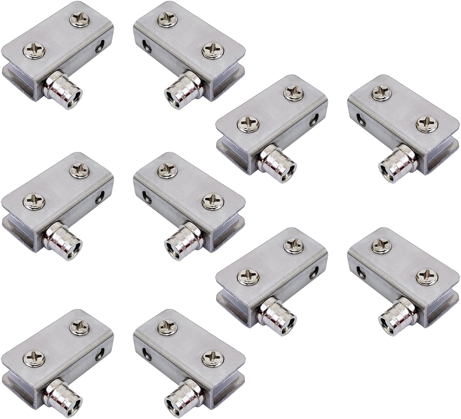 5 Pairs Stainless Steel Glass Door Pivot Hinge for Free Swinging Glass Doors Fit for 0.2"-0.315" (5-8mm)