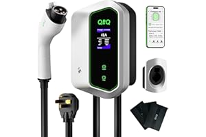 QPQ Level 2 EV Charger 48Amp 240V EV Chargers for Home Level 2 with NEMA 14-50P 25ft Cable, Use Swipe Card or APP to Start for J1772 EV Car Charger Wall Electric Vehicle Charging Stations