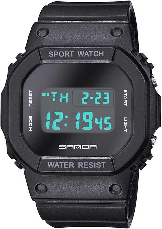 black square digital watch