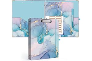 Lateefah 3 Ring Binder, 1 Inch Binder Organizer for Letter Size(8.5'' x 11'') with 5-Tab Dividers and Pockets, File Folders with Low Profile Clipboard for Office, School Supplies