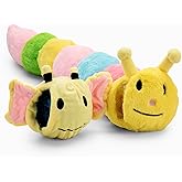 Flourish Pets 3 in 1 Multi-Layer Chew Toy for Active Dogs | Non-Toxic BPA Free Double Stitched Soft Fabric Exterior Dog Toys | Long-Lasting Dog Plush Toys - Large Caterpillar (30&Prime;)