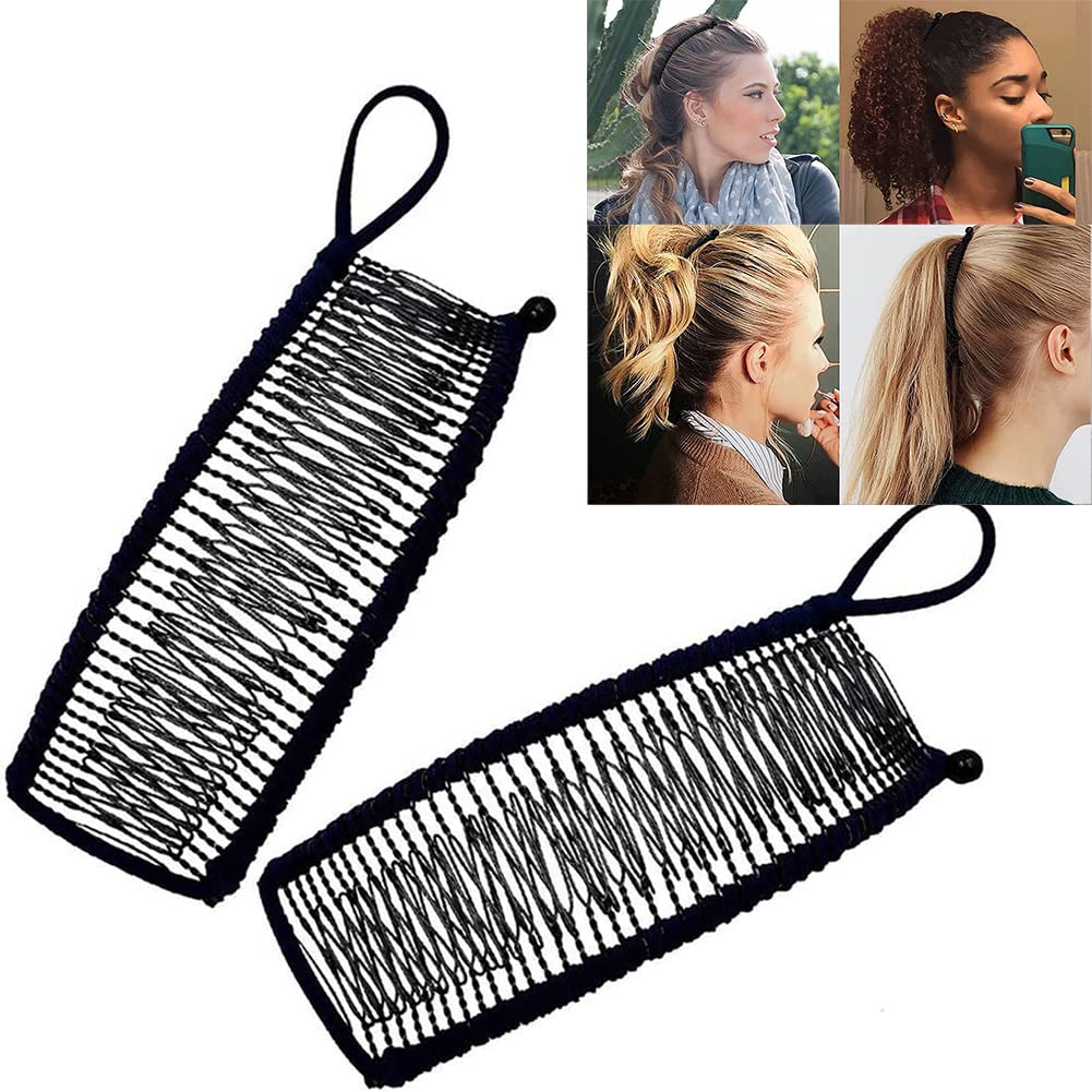 Lsydgn Banana Hair Clip Double Comb Extendable Banana Comb Vintage Banana Hair Accessory Retractable Banana Comb 30 Teeth Professional Hairdressing Tools for Women
