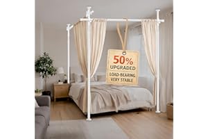 AJAZZ Room Divider No Drilling Curtain Rod Wall Divider for Room Separation,(H) 43-120×(W) 72-200 inch Adjustable, Heavy Duty