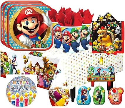 Amazon Com Super Mario Bros Birthday Party Supplies Bundle