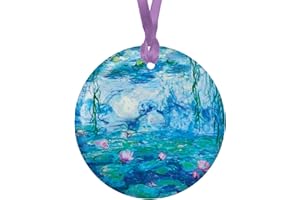 Christmas Tree Ornament, Porcelain Monet Nymphéas fine Art Keepsake Ornament by RainCaper