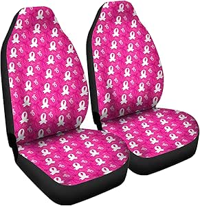 Amazon Com Breast Cancer Awareness Car Seat Cover 2 Piece Front
