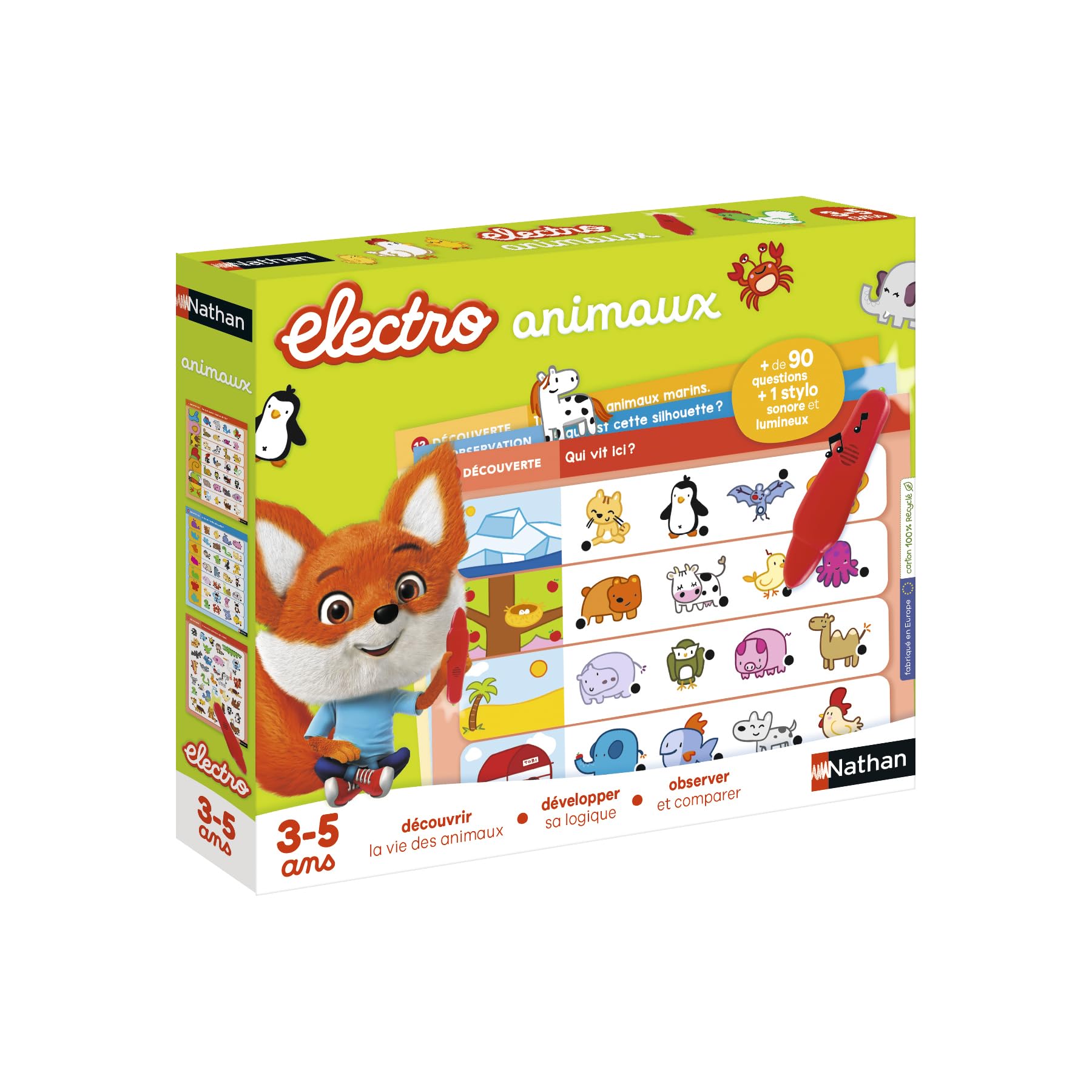 Nathan Electro Animals 31617 Electronic Educational Game for Children Aged 3 to 5 Years