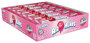 Airheads Candy, Individually Wrapped Full Size Bars, Strawberry, Bulk Taffy, Non Melting, Party, 0.55 oz (Pack of 36)