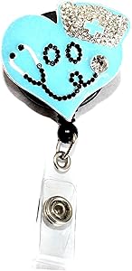 1 Pcs Blue Heart Nurse Retractable Badge Holder Reel Clip, Nurse Gifts for Women, Nurse Badge Reels, Perfect Nurse Graduation Gift, Id Name Tag Cute Funny Nursing Badges Alligator Clips for Nurses