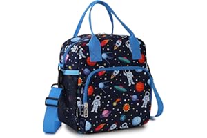 RAVUO Lunch Bag for Kids, Insulated Lunch Box Large Thermal School Lunch Cooler for Girls and Boys with Detachable Shoulder Strap