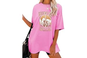 BOFUPAGO Nashville Shirts for Women Oversized T Shirt Country Music Graphic Tees Short Sleeve Tennessee T-Shirt Concert Tops