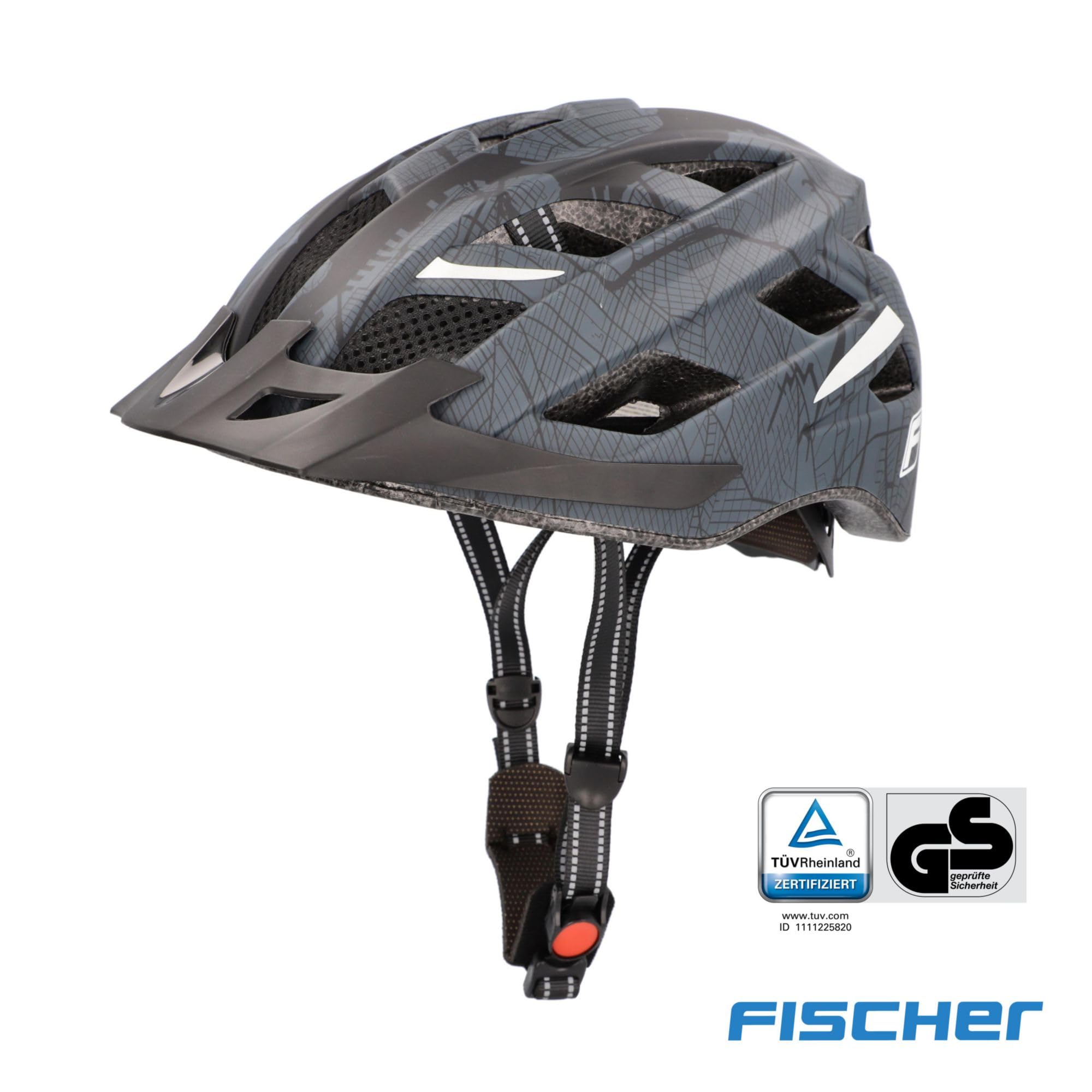 Fischer Erwachsene Fahrradhelm, Radhelm, Cityhelm Urban Plus Brooklyn, L/XL, 58-61cm, blau, mit integriertem LED-Rücklicht 2