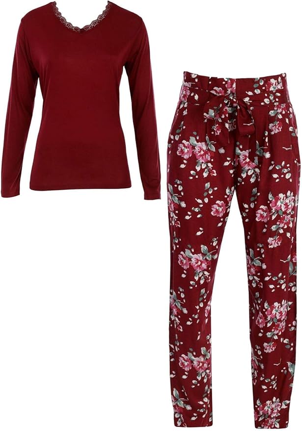 Damen Schlafanzug Lang Baumwolle - Gemütlicher Pyjama In Verschiedenen Größen