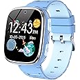 Kids Smart Watch Girls Boys - Smart Watch for Kids Game Watch Gifts for 4-12 Years Old with 15 Games Camera Alarm Video Music Player Pedometer Flashlight Birthday Gift Toys for Boys Girls (Blue)