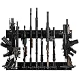 Hold Up Displays Rifle Rack Gun Wall Mount Display, 12 Rifle Holder for Gun Room Organization, Tactical Wall Mount, Slatwall Multi-Angled AR Display and Storage System