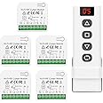 DieseRC 5pcs Wireless Smart Roller Shutter Controller with 1pcs RF Remote Control, Compatible with Google Home/Alexa APP Control and Manual Switch, Electric Motor WiFi Switch