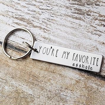 Xhykl Sei Il Mio Preferito Stronzo Lettera Color Argento Portachiavi Regali Per Fidanzato Regalo Regali Di San Valentino Per Fidanzata Marito Amazon It Auto E Moto