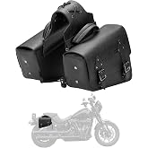 KEMIMOTO Motorcycle Saddlebags PU Leather Side Bags 12L | Compatible with Sportster 883 1200 Softail Low Rider S Cruiser Dyna V-star Shadow Vulcan Rebel
