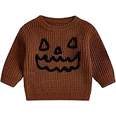 Halloween Clothes Sweater Toddler Baby Boy Girl Pumpkin Face Sweater Warm Pullover Sweatshirt Knitwear Fall Winter Clothes