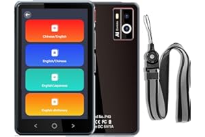 THREEQUEL Language Translator Device No WiFi Needed, 2024 Two-Way AI Voice Translator for All Languages and Accents, 139+ Language Online Translation, 4" HD Offline/Photo Translation for Travel