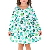 Valentine St Patrick Toddler Girls Dress Love Hearts Print Dresses Flutter Sleeve Clothes 3-8Y