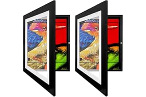 BigKing Child Artwork Frame, 2pcs 13.8 * 10.4 '' Kids Picture Store and Display Art Frame for Kids, Front Opening Elastic Str
