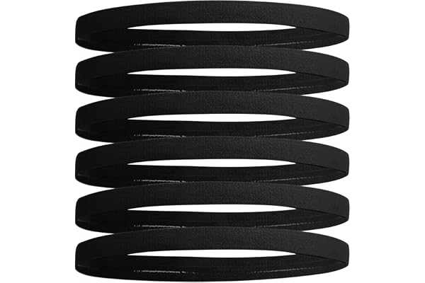 Elastic Sports Headbands, Thin Sport Hair Band Elastic Workout Men Hair Headband Stretchy Head Bands for Football Running Bla