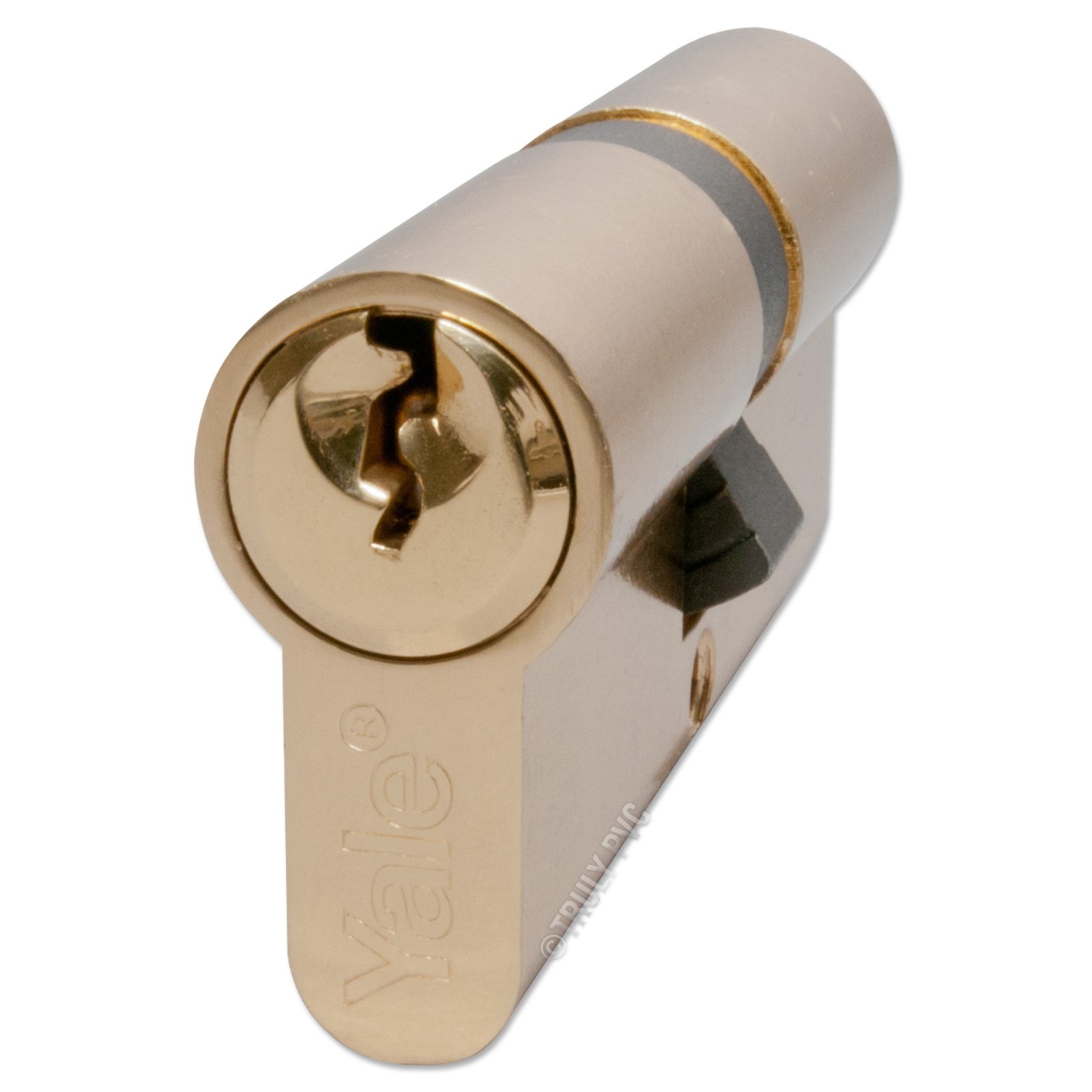 Yale Euro Double Cylinder, 3 Keys Supplied, Standard Security, Boxed, Suitable for All Door Types, Polished Brass (in Polybag), 45:10:45 (100 mm)