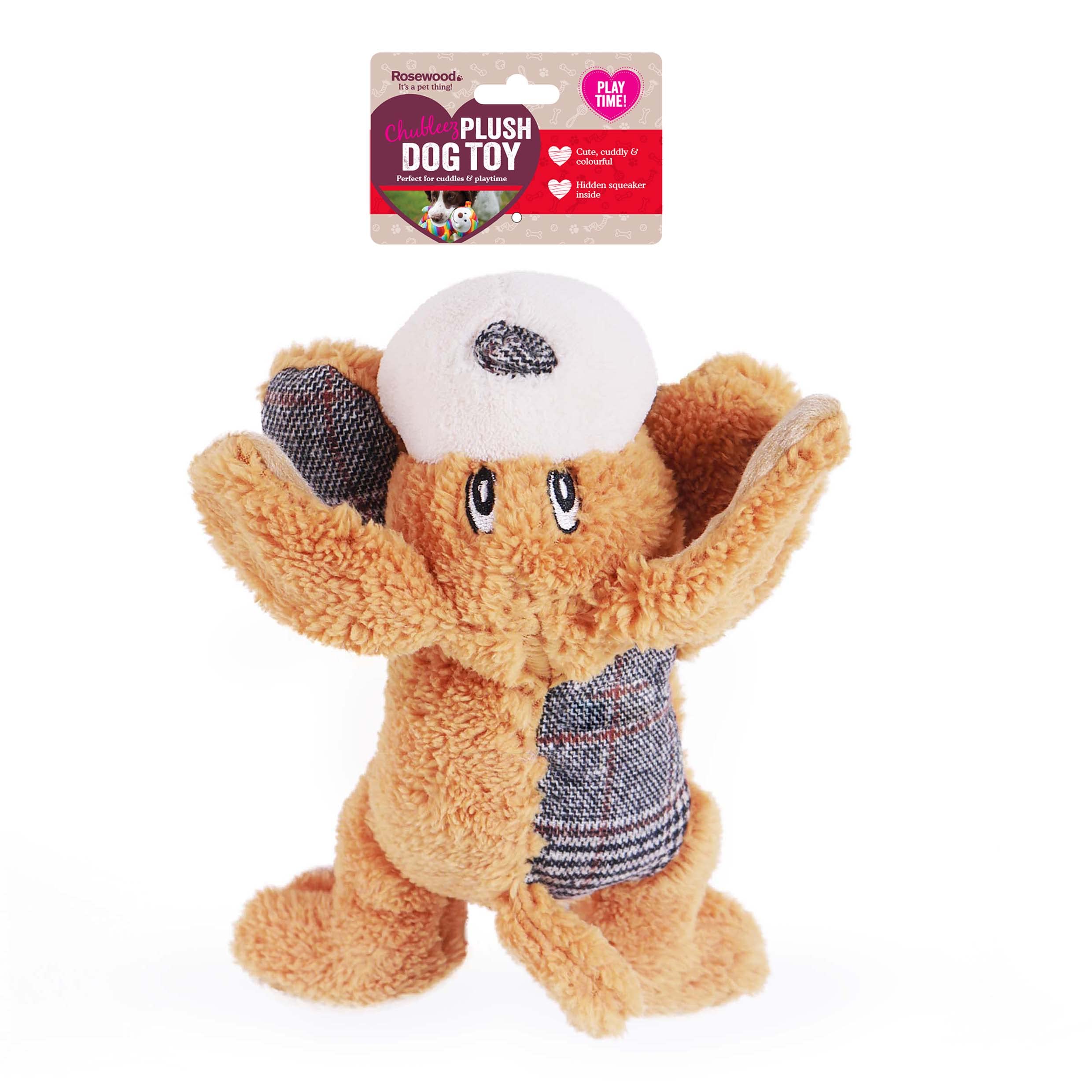 Rosewood Dylan Dog Plush Toy For Dogs, Brown