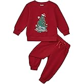 Toddler Baby Boy Girl Clothes with Pockets 2PC Long Sleeve Pullover Sweatshirt and Pants Infant Fall Winter Outfit