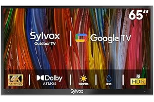 SYLVOX Outdoor TV, 65 inch Smart TV Waterproof Outdoor TVs, 4K Weatherproof Television for Outside,Support Google Assistant & Chromecast, 1000 nit Brightness Partial Sun (Deck Pro 2.0/2024)