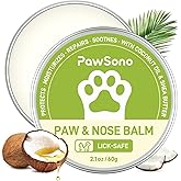 PawSono Lick-Safe Dog Paw &amp; Nose Balm with Coconut Oil | All-Natural Dog Paw Protector Against Hot Pavement &amp; Sand, Great for Dogs who Hate Dog Booties or Shoes (2.1 oz / 60 g)