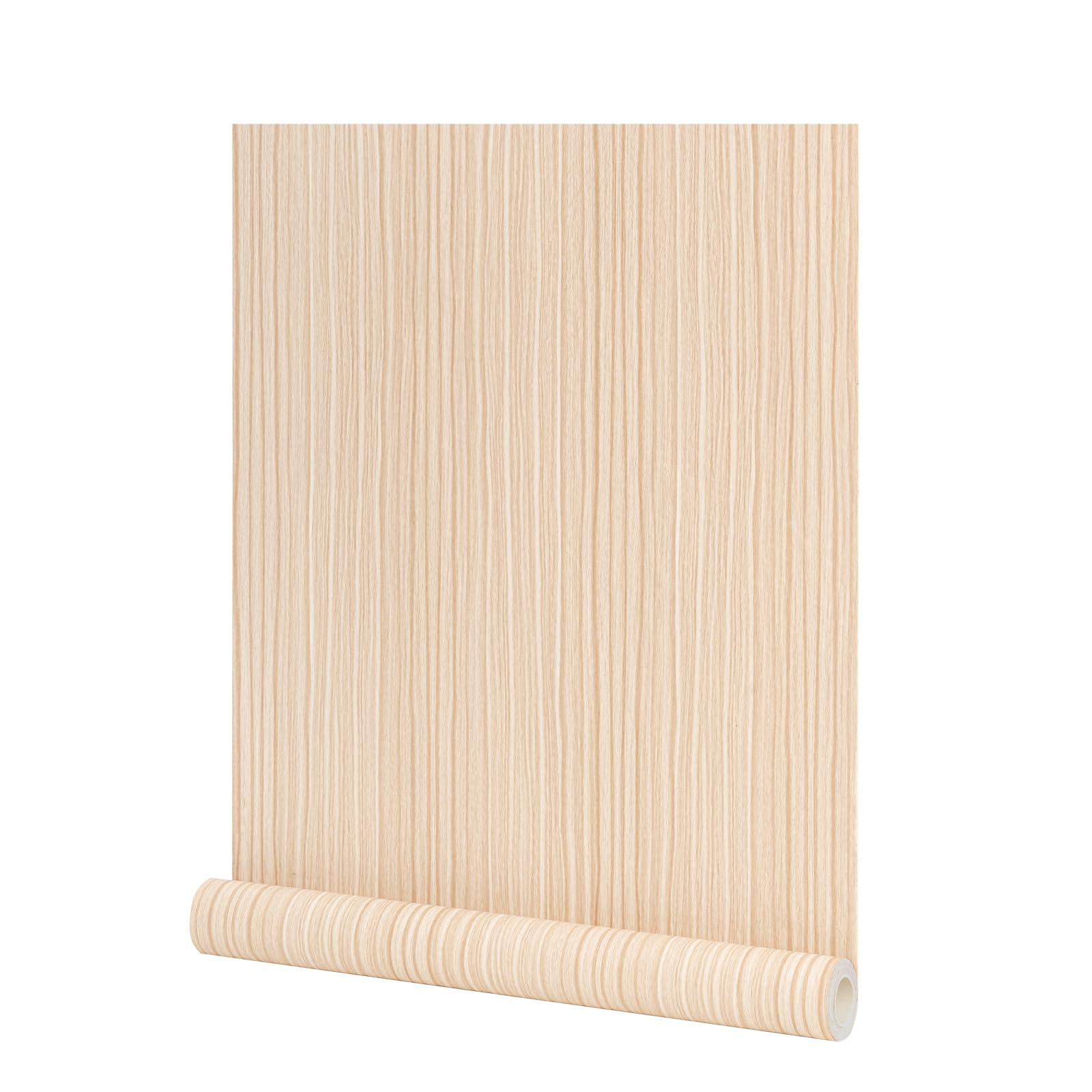 Photo 1 of (used/fair) 24" X 394" Cream Wood Contact Paper for Wooden Slat Peel and Stick Wallpaper Upgraded Thick Wallpaper Peel and Stick Removable Self Adhesive for Cabinets Furniture Room Wall Decor