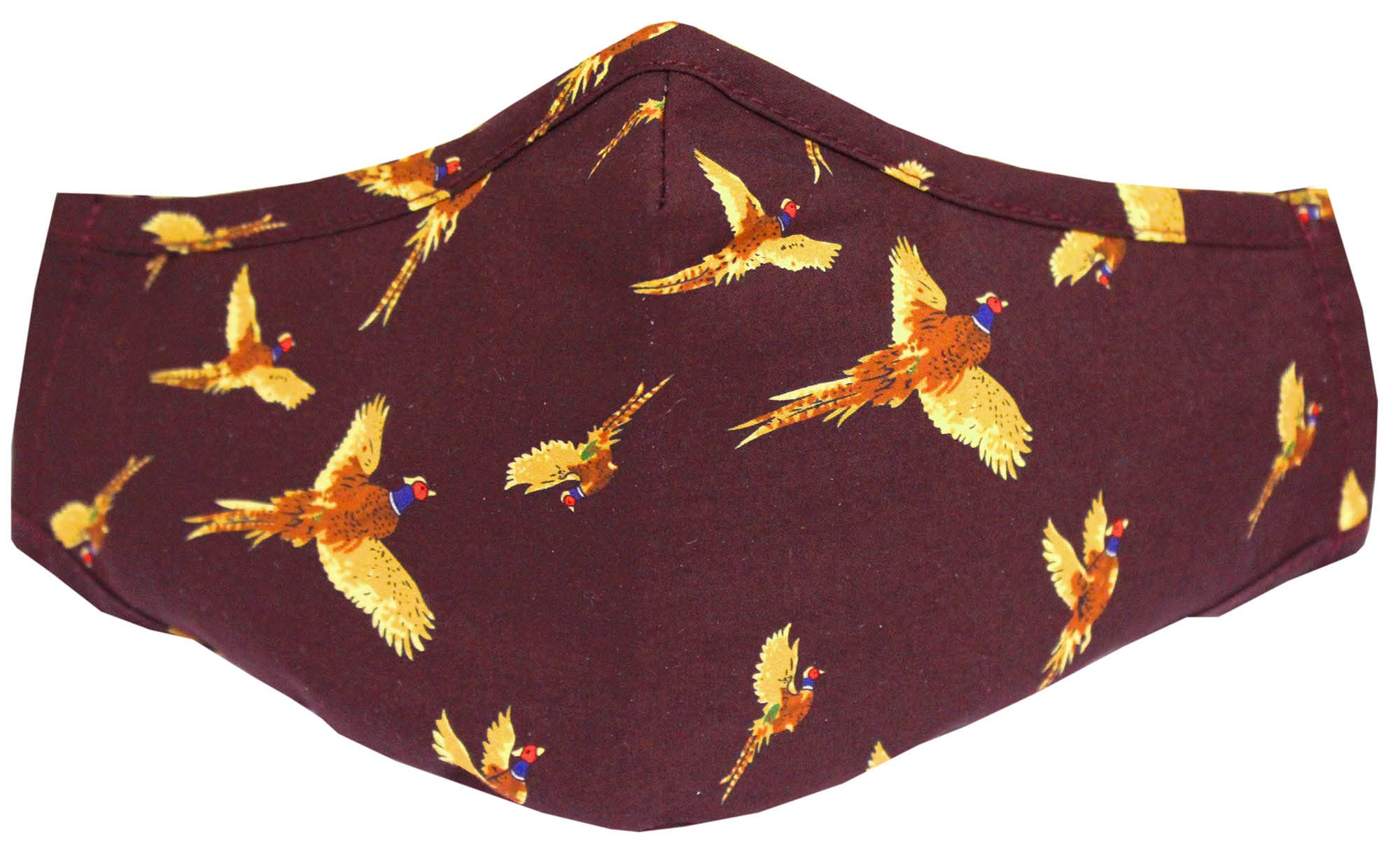 Soprano Wine Flying Pheasants Washable And Reusable 100% Cotton Face Mask